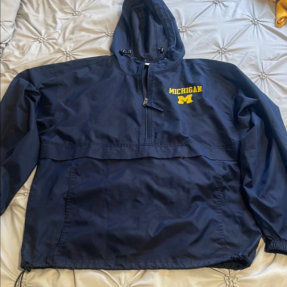 Champion Navy Hooded Jacket with Yellow Logo